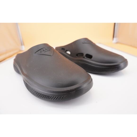 Prada Mellow Logo Waterproof Clog Mule Black rubber size 40 10 New $575 - Picture 9 of 10